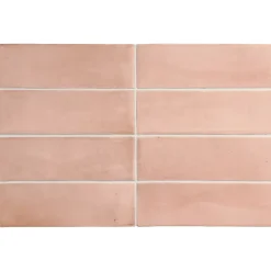 Aelle Carrelage Carrelage sol / mur effet zellige bejmat marocain 5X15 cm rose mate 5X15 cm COCO ORHARD PINK MATT- Carrelage Sol Uni