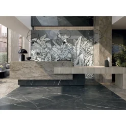 Aelle Carrelage Carrelage Sol Effet Marbre|Carrelage Sol Pour Pièce À Vivre<Carrelage sol / mur effet marbre brun, gris 120X120 cm - SCULTOREA River grey J454