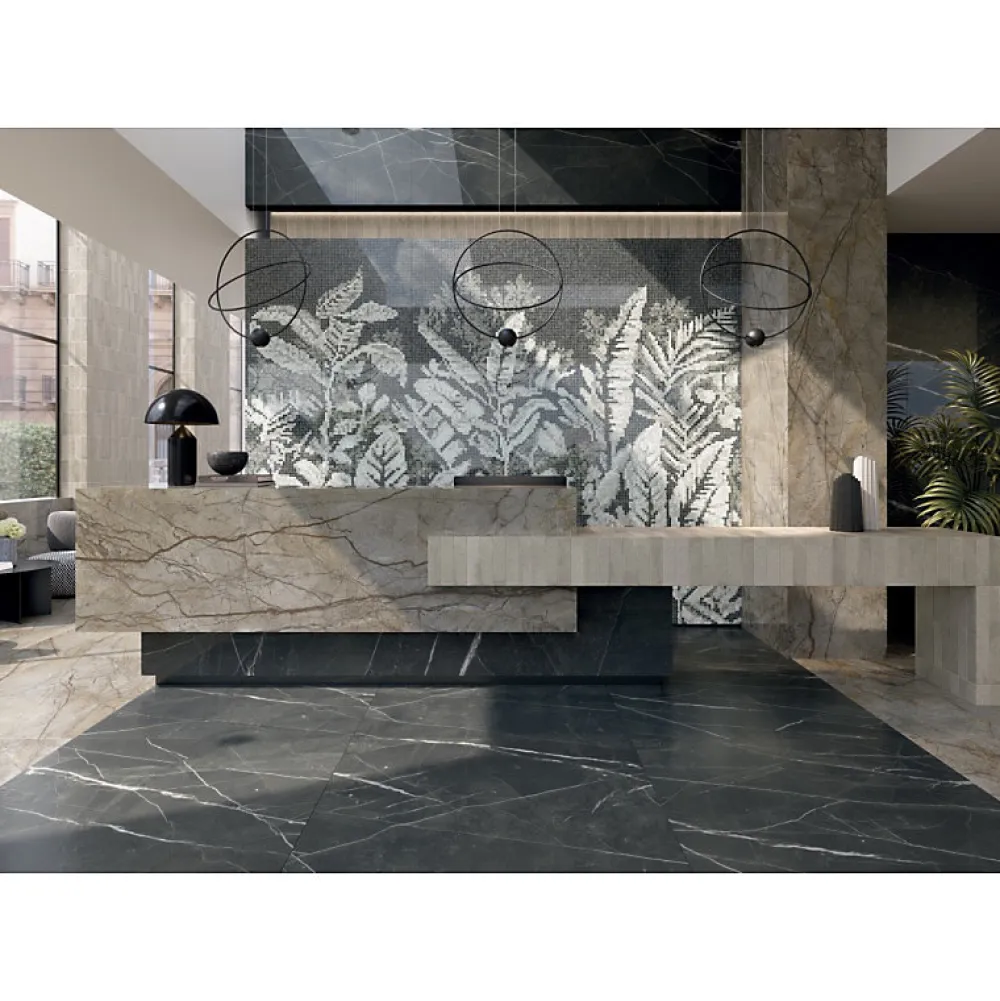 Aelle Carrelage Carrelage Sol Effet Marbre|Carrelage Sol Pour Pièce À Vivre<Carrelage sol / mur effet marbre brun, gris 120X120 cm - SCULTOREA River grey J454