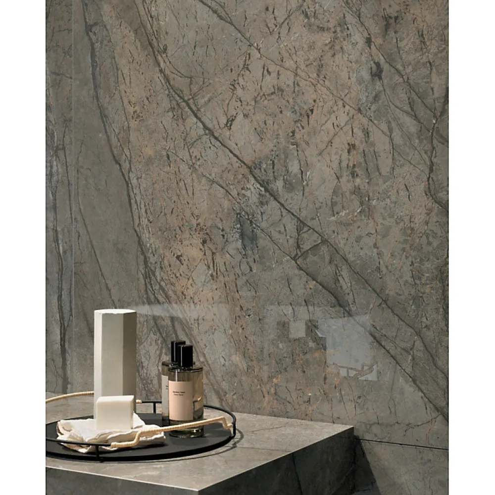 Aelle Carrelage Carrelage Sol Effet Marbre|Carrelage Sol Pour Pièce À Vivre<Carrelage sol / mur effet marbre brun, gris 120X120 cm - SCULTOREA River grey J454
