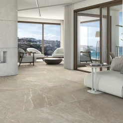 Aelle Carrelage Carrelage sol / mur effet pierre taupe 80x80 cm BETILO R TAUPE- Carrelage Sol Effet Pierre