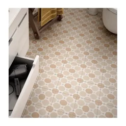 Eiffel art construction Carrelage sol / mur effet ciment 20x20 cm CAPRICE DECO TOPAZ PASTEL (vendu par boite de 1m2)- Carrelage Sol Pour Cuisine|Carrelage Sol Effet Carreaux De Ciment