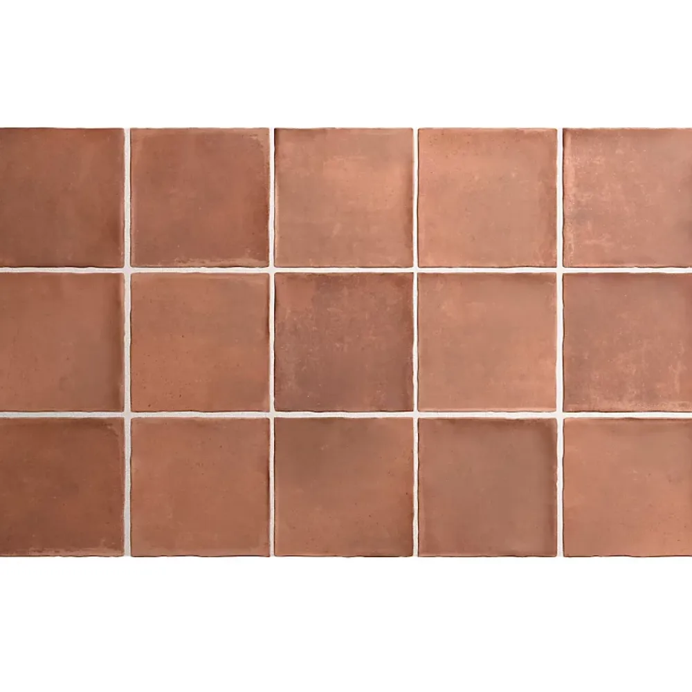 Aelle Carrelage carrelage sol / mur effet zellige bejmat terracotta terre cuite 10x10 cm mate ARGILE COTTO- Carrelage Sol Pour Wc|Carrelage Sol Uni