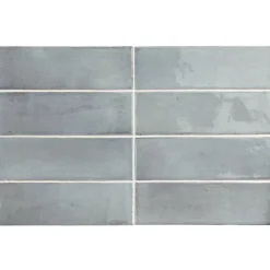 Aelle Carrelage Carrelage sol / mur effet zellige bejmat marocain 5X15 cm bleu brillant 5X15 cm COCO BLUE GRASS WALL- Carrelage Sol Pour Wc