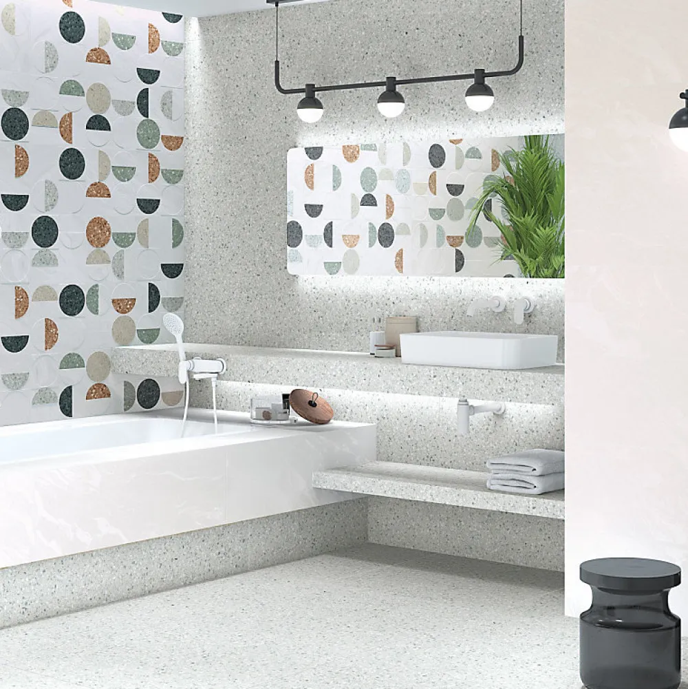 Aelle Carrelage Carrelage Sol Effet Terrazzo<Carrelage sol / mur effet terrazzo 80x80 cm NIZA-R gris