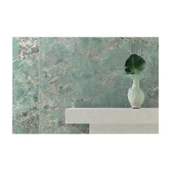 Aelle Carrelage Carrelage sol / mur effet marbre vert turquoise 120x120 cm FOYER ROYAL GREEN AMA- Carrelage Sol Effet Marbre