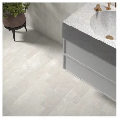 Aelle Carrelage carrelage sol / mur effet marbre blanc 7,5x60 cm - MARMONIS WHITE- Carrelage Sol Pour Salle De Bains