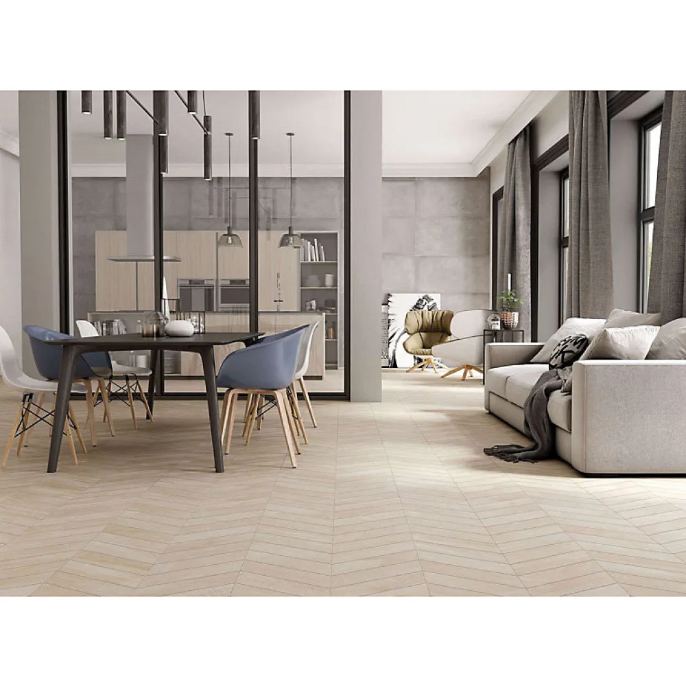 Eiffel art construction Carrelage Sol Effet Bois<Carrelage sol / mur effet bois design chevron 60x120 cm ARTWOOD CHEVRON BONE (vendu par boite de 1.44m2)