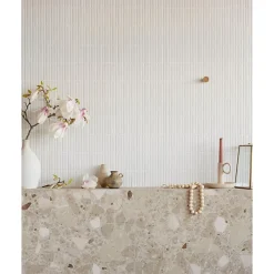 Aelle Carrelage Carrelage sol / mur effet terrazzo brillant 80x80 cm MONACO R BEIGE PULIDO- Carrelage Sol Effet Pierre