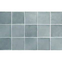 Aelle Carrelage Carrelage Sol Pour Salle De Bains|Carrelage Sol Uni<carrelage sol / mur effet zellige bejmat bleu 10x10 cm mate ARGILE SKY