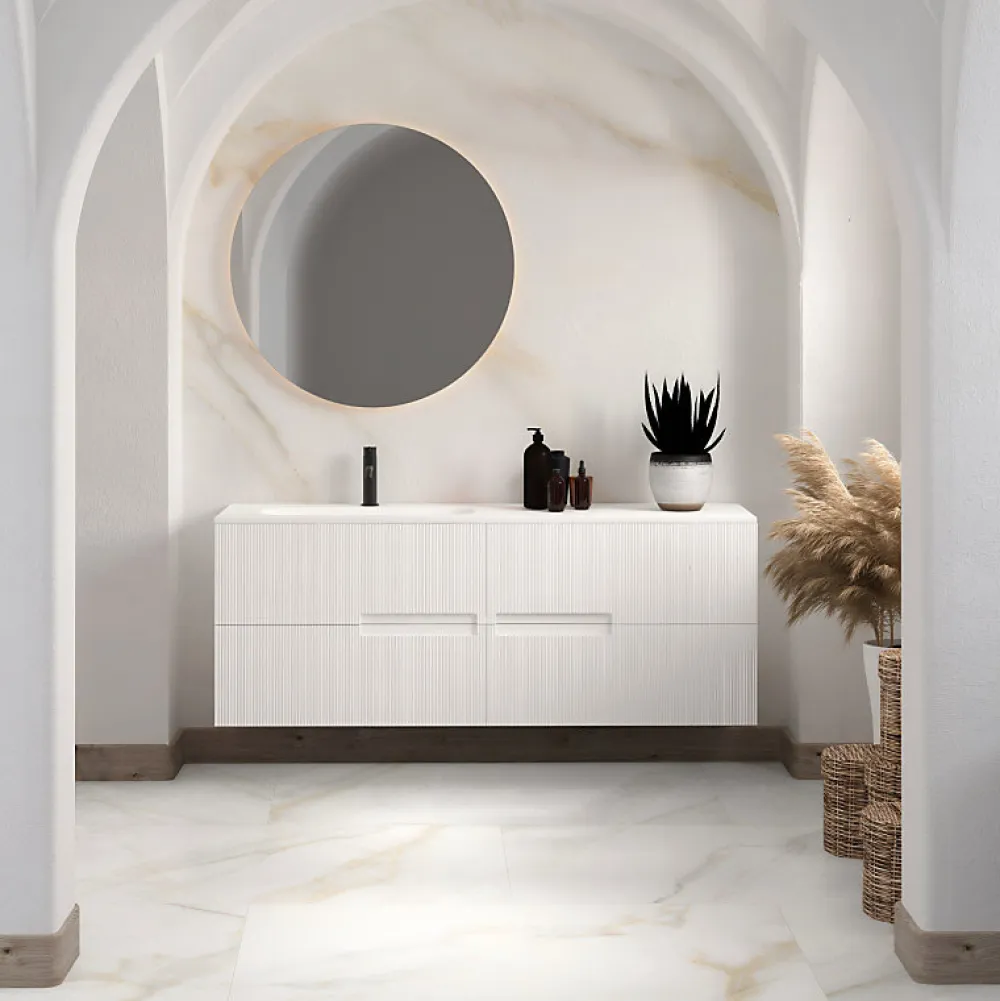 Aelle Carrelage Carrelage Sol Effet Marbre<Carrelage sol / mur effet marbre blanc et beige 60x120 cm mate - MYK-CARLO GOLD