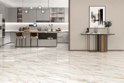Limcaro Carrelage Sol Effet Marbre<Carrelage sol / mur effet marbre blanc ZEBRINO GOLD l.60 x L.120 cm Brillant