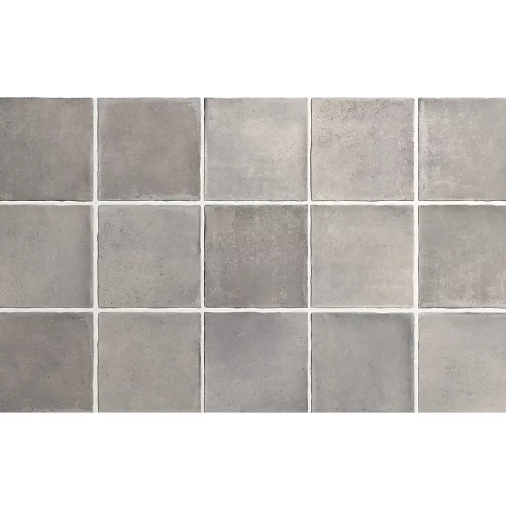 Aelle Carrelage carrelage sol / mur effet zellige bejmat gris 10x10 cm mate ARGILE CONCRETE- Carrelage Sol Uni|Carrelage Sol Pour Salle De Bains