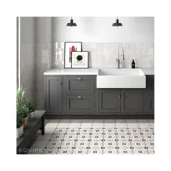 Aelle Carrelage Carrelage sol / mur effet ciment motif gris 20x20 cm ART NOUVEAU KARLSPLATZ GREY- Carrelage Sol Pour Cuisine|Carrelage Sol Effet Carreaux De Ciment