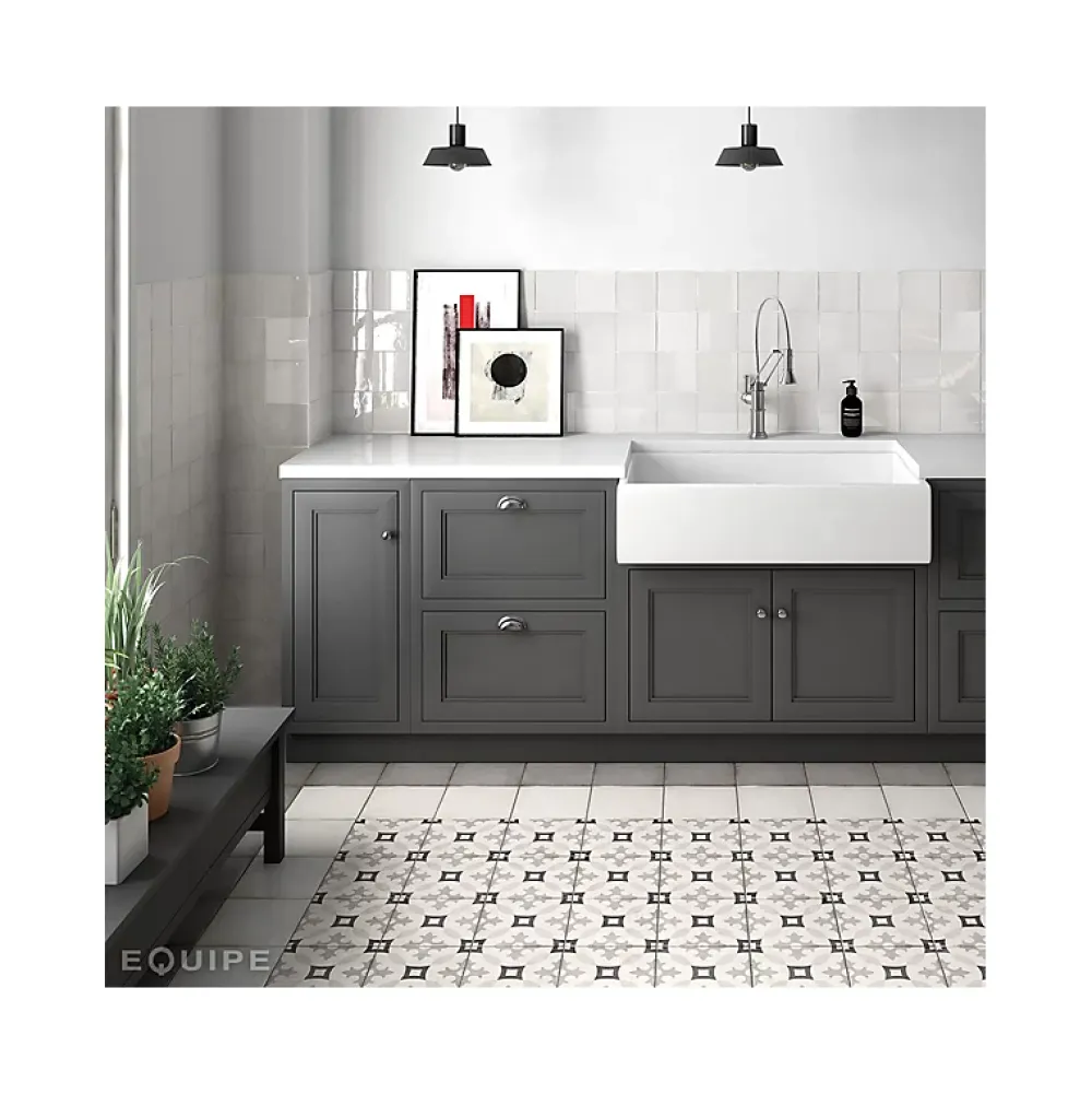 Aelle Carrelage Carrelage sol / mur effet ciment motif gris 20x20 cm ART NOUVEAU KARLSPLATZ GREY- Carrelage Sol Pour Cuisine|Carrelage Sol Effet Carreaux De Ciment