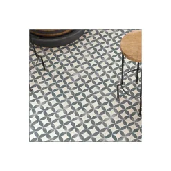 Aelle Carrelage Carrelage sol / mur effet ciment motif rosace 20x20 cm KERALA NEGRO NASSAU- Carrelage Sol Pour Cuisine|Carrelage Sol Effet Carreaux De Ciment
