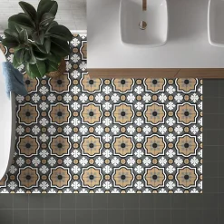 Aelle Carrelage Carrelage sol / mur effet ciment à motif 20x20 cm RIVOLI - MONACO GRIS- Carrelage Sol Effet Carreaux De Ciment