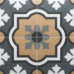 Aelle Carrelage Carrelage sol / mur effet ciment à motif 20x20 cm RIVOLI - MONACO GRIS- Carrelage Sol Effet Carreaux De Ciment