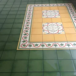 Aelle Carrelage Carrelage sol / mur effet ciment uni vert 20x20 cm 1900 VERDE- Carrelage Sol Effet Carreaux De Ciment