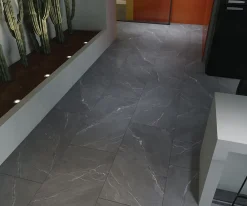 Limcaro Carrelage sol / mur effet marbre gris LAGOM ANTHRACITE l.60 x L.120 cm Mat- Carrelage Sol Effet Marbre