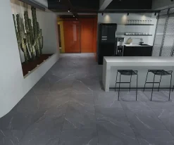 Limcaro Carrelage sol / mur effet marbre gris LAGOM ANTHRACITE l.60 x L.120 cm Mat- Carrelage Sol Effet Marbre