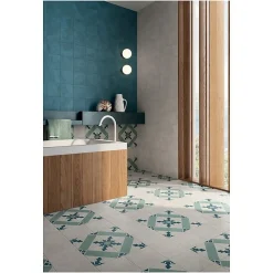Aelle Carrelage Carrelage sol / mur effet ciment vieilli bleu 20x20 cm TERRA ART OCEANO 20x20 cm- Carrelage Sol Effet Carreaux De Ciment