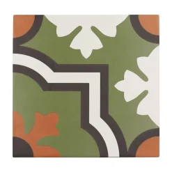 Aelle Carrelage Carrelage sol / mur effet ciment à motif 20x20 cm RIVOLI - MONACO VERDE- Carrelage Sol Effet Carreaux De Ciment