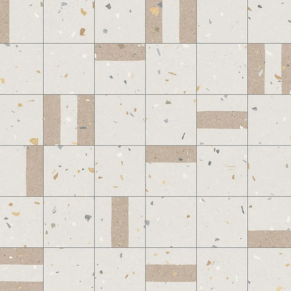 Eiffel art construction Carrelage sol / mur effet terrazzo 20x20 cm Croccante Granola Avellana(vendu par boite de 1m2)- Carrelage Sol Effet Terrazzo