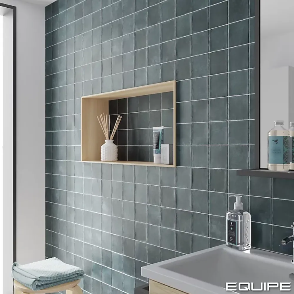 Aelle Carrelage carrelage sol / mur effet zellige bejmat bleu 10x10 cm mate ARGILE GLACIER 10x10 cm- Carrelage Sol Uni|Carrelage Sol Pour Wc