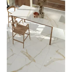 Aelle Carrelage Carrelage sol / mur effet marbre beige 120X120 cm - SCULTOREA calacatta oro fino J406- Carrelage Sol Effet Marbre|Carrelage Sol Pour Salle De Bains