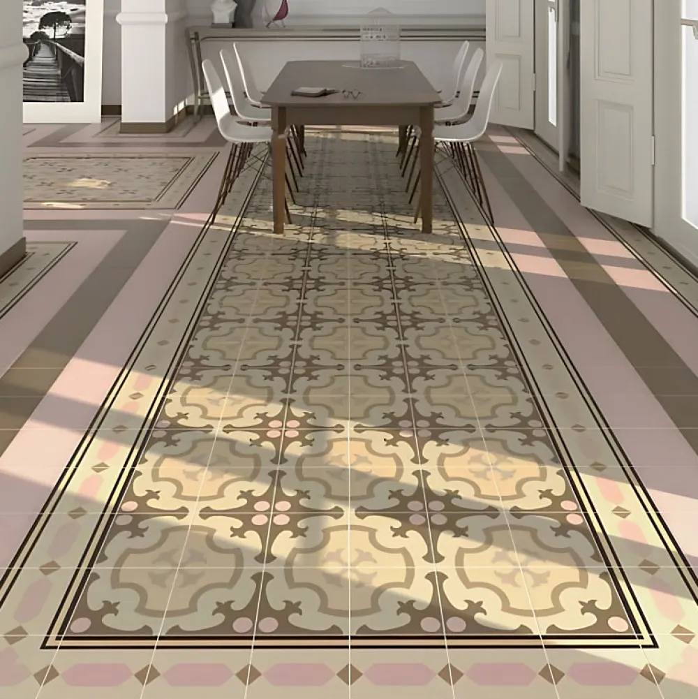 Aelle Carrelage Carrelage sol / mur effet ciment 20x20 cm 1900 ORDAL- Carrelage Sol Effet Carreaux De Ciment