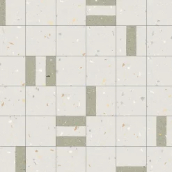 Eiffel art construction Carrelage Sol Effet Terrazzo<Carrelage sol / mur effet terrazzo 20x20 cm Croccante Granola Menta (vendu par boite de 1m2)