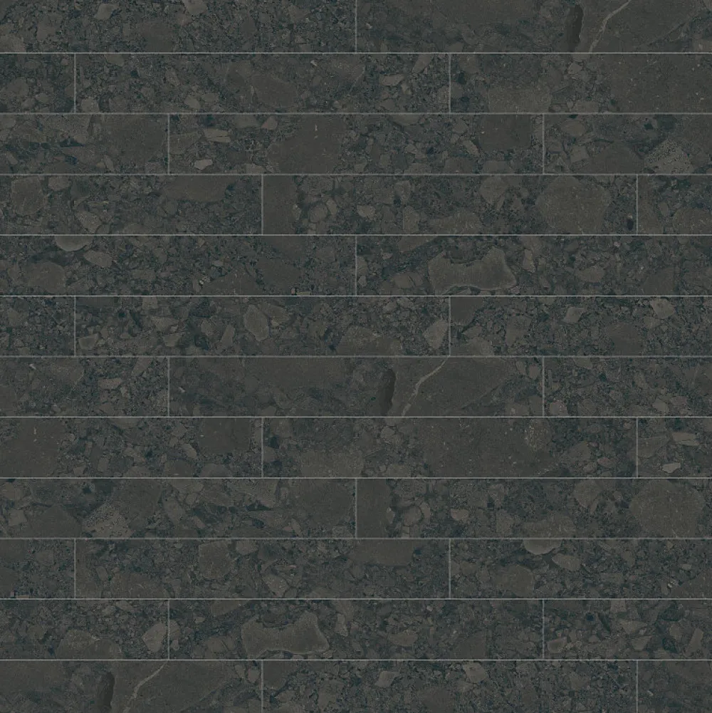 Aelle Carrelage Carrelage Sol Effet Pierre<Carrelage sol / mur effet terrazzo noir 19,4x120 cm BLACK SPACE