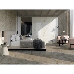 Aelle Carrelage Carrelage Sol Pour Pièce À Vivre|Carrelage Sol Effet Marbre<Carrelage sol / mur effet marbre beun et gris 60x120 cm - SCULTOREA River grey J650