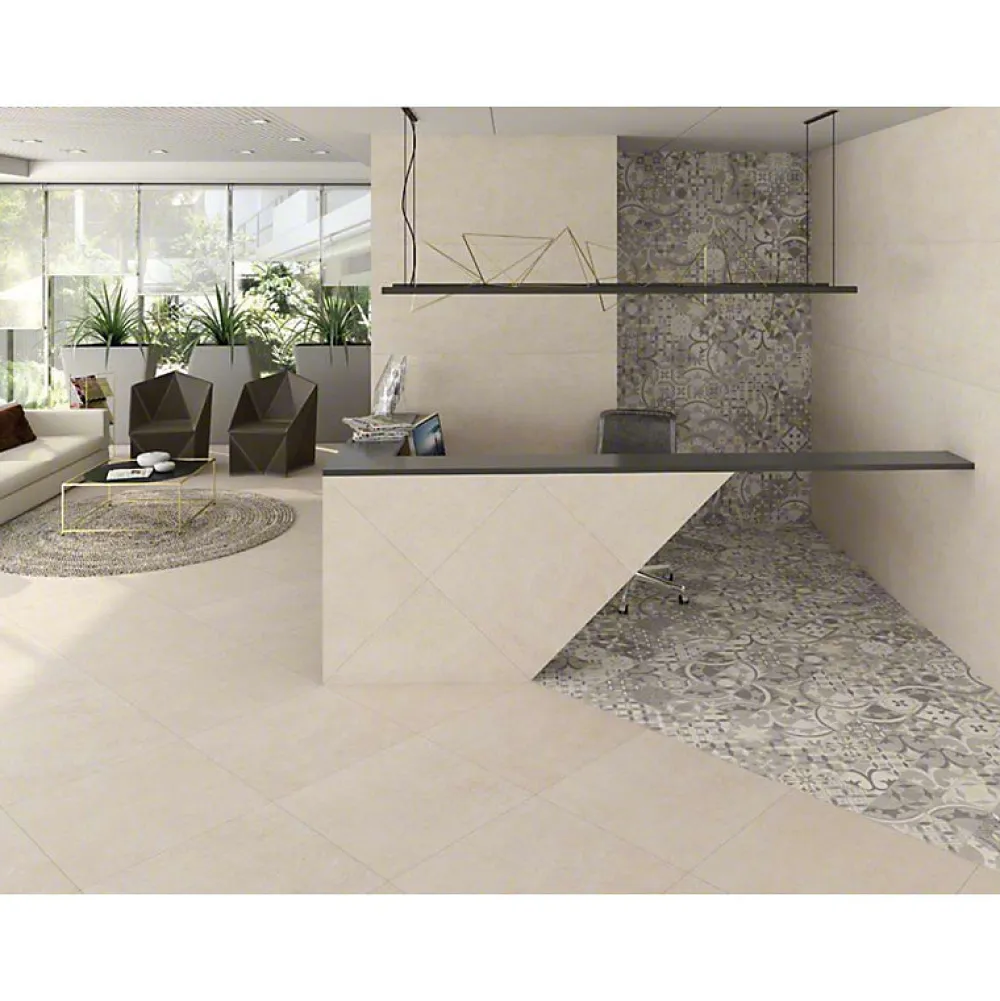 Aelle Carrelage Carrelage sol / mur effet béton beige 60x60 cm NASSAU CREMA- Carrelage Sol Effet Béton