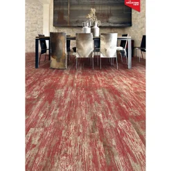 Aelle Carrelage Carrelage Sol Effet Bois<Carrelage sol / mur effet bois vieilli rouge 14,4 x 89,3 cm YUGO R VOLCAN