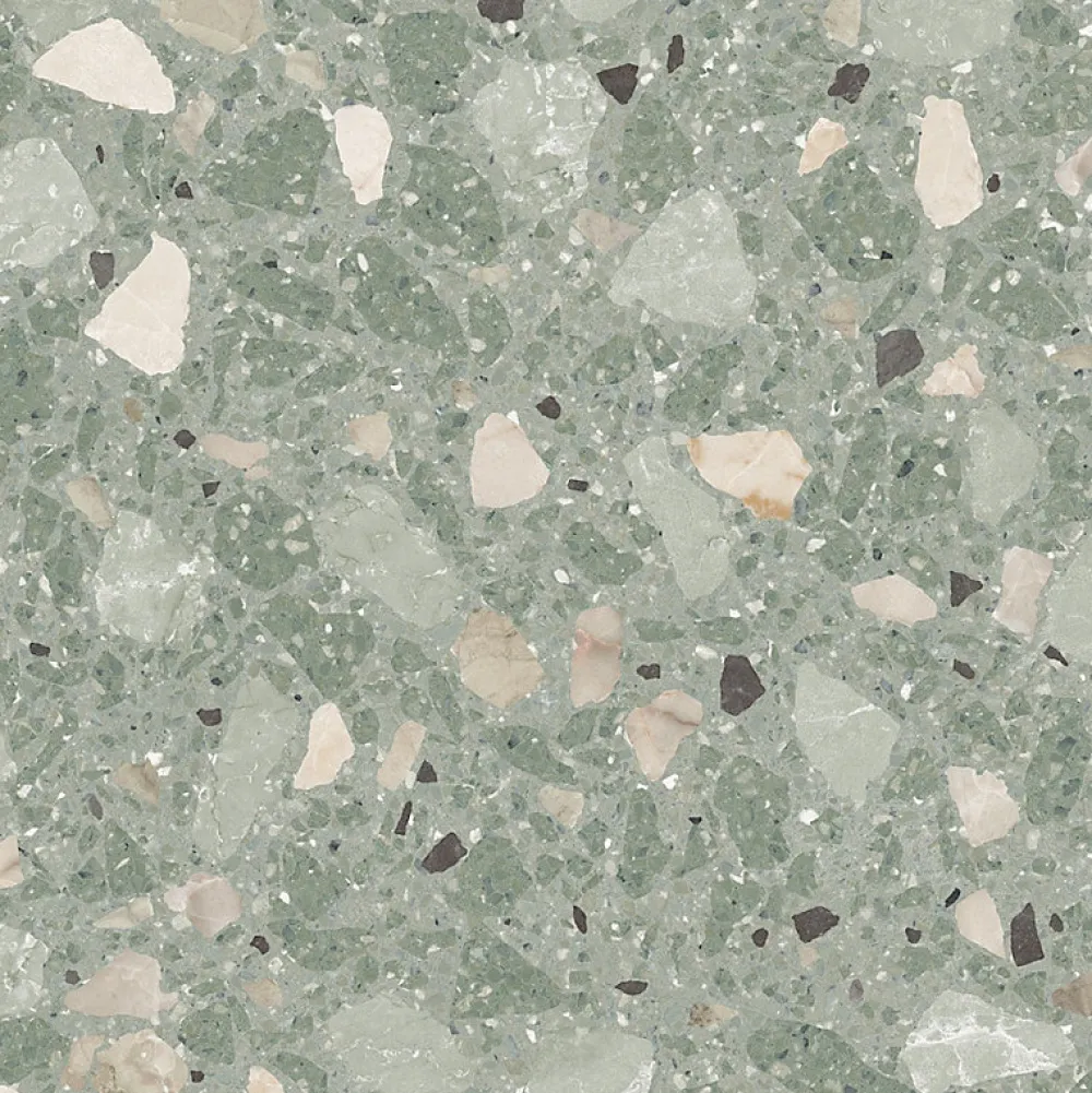 Aelle Carrelage Carrelage sol / mur effet terrazzo 80x80 cm MONACO R VERDE- Carrelage Sol Effet Pierre