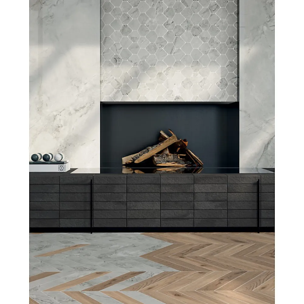 Aelle Carrelage Carrelage sol / mur effet marbre gris 60x120 cm - SCULTOREA Foam grey J403- Carrelage Sol Pour Pièce À Vivre|Carrelage Sol Effet Marbre