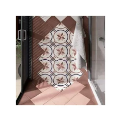 Aelle Carrelage Carrelage sol / mur effet ciment uni bordeaux 20x20 cm ART NOUVEAU UNI BURGUNDY- Carrelage Sol Effet Carreaux De Ciment