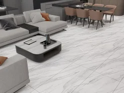 Limcaro Carrelage sol / mur effet marbre blanc SHADOW GREY l.60 x L.120 cm Brillant- Carrelage Sol Effet Marbre|Carrelage Sol Pour Pièce À Vivre