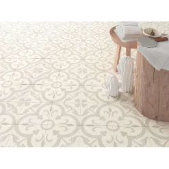 Aelle Carrelage Carrelage sol / mur effet ciment 20x20 cm SVENSKA HALVMANE 20 x 20 cm- Carrelage Sol Effet Carreaux De Ciment