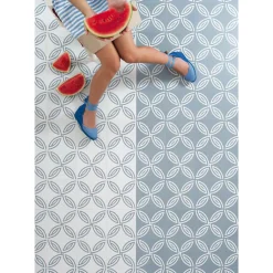 Aelle Carrelage Carrelage sol / mur effet ciment motif rosace 20x20 cm ALAMEDA ANDRASSY CIELO- Carrelage Sol Pour Wc|Carrelage Sol Uni