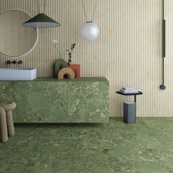Aelle Carrelage Carrelage Sol Effet Pierre<Carrelage sol / mur effet terrazzo vert 19,4x120 cm GREEN GIADA