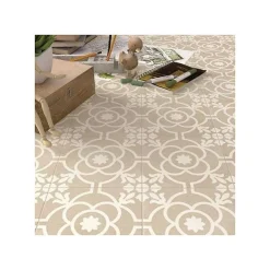 Aelle Carrelage Carrelage sol / mur effet ciment 20x20 cm SVENSKA BLOMKNOPP SIENA- Carrelage Sol Effet Carreaux De Ciment