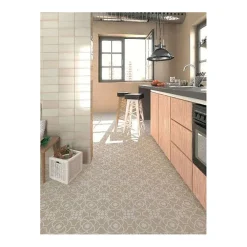 Aelle Carrelage Carrelage sol / mur effet ciment 20x20 cm SVENSKA BLOMKNOPP SIENA- Carrelage Sol Effet Carreaux De Ciment