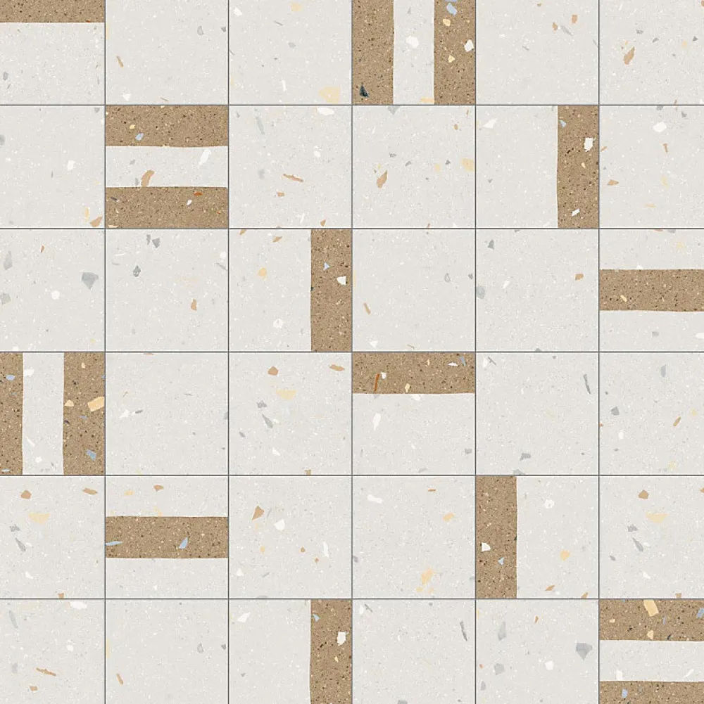 Eiffel art construction Carrelage sol / mur effet terrazzo 20x20 cm Croccante Granola Nuez(vendu par boite de 1m2)- Carrelage Sol Effet Terrazzo