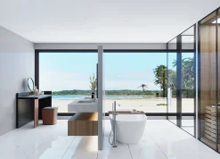 Limcaro Carrelage Sol Pour Salle De Bains|Carrelage Sol Effet Marbre<Carrelage sol / mur effet marbre blanc BIANCO RIVER BRILLANT l.60 x L.120 cm Brillant