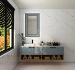 Limcaro Carrelage Sol Pour Salle De Bains|Carrelage Sol Effet Marbre<Carrelage sol / mur effet marbre blanc BIANCO RIVER BRILLANT l.60 x L.120 cm Brillant