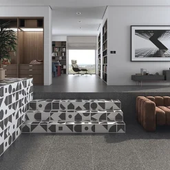 Aelle Carrelage Carrelage Sol Effet Terrazzo|Carrelage Sol Pour Cuisine<Carrelage sol / mur effet terrazzo 80x80 cm NIZA-R Negro