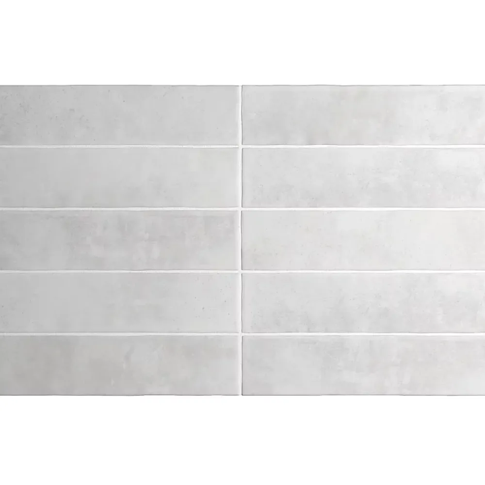Aelle Carrelage carrelage sol / mur effet zellige bejmat blanc gris 6x24,6 cm mate ARGILE ICE- Carrelage Sol Uni|Carrelage Sol Pour Wc